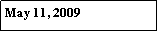 Text Box: May 11, 2009